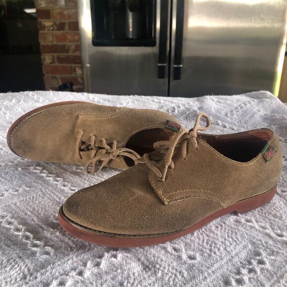VTG 90s G.H. Bass & Co Brown Suede Lace‑Up Oxfords Women’s 7 Preppy Classic USA - Picture 1 of 14